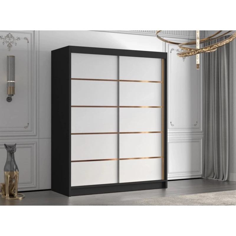 Magas gardrób 150 cm TENAHA - fekete / fehér