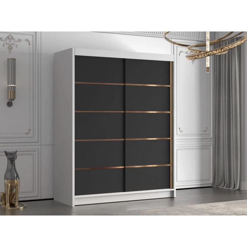 Magas szekrény 150 cm TENAHA - fehér / fekete
