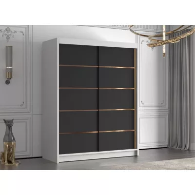 Magas szekrény 150 cm TENAHA - fehér / fekete