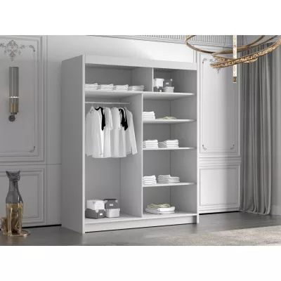 Magas gardrób 150 cm tükörrel TENAHA - fehér / fekete