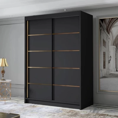 Keskeny gardróbszekrény 120 cm STOWEL - fekete