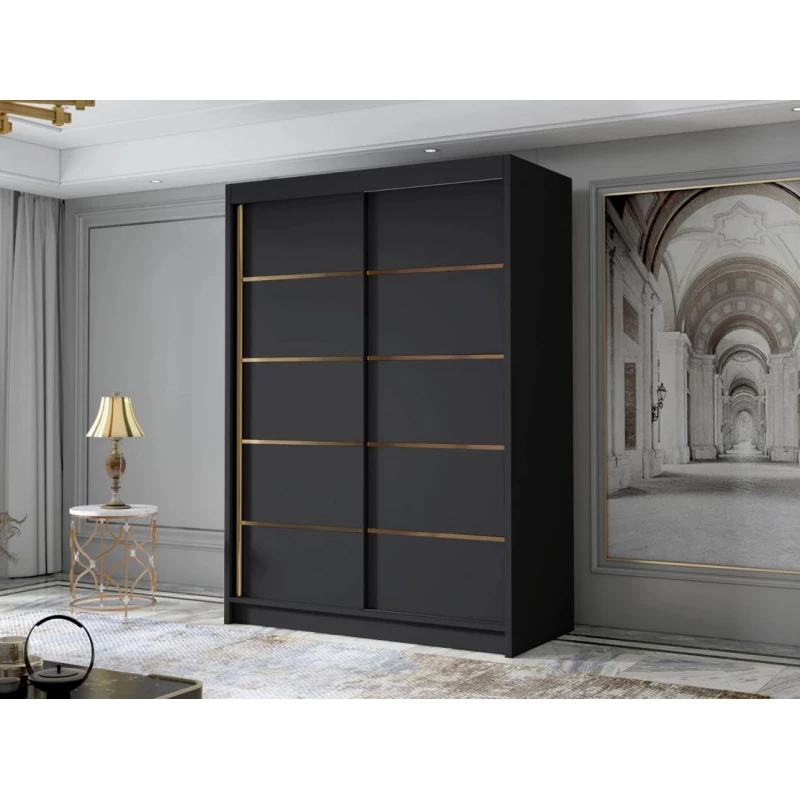 Keskeny gardróbszekrény 120 cm STOWEL - fekete