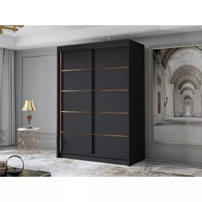Keskeny gardróbszekrény 120 cm STOWEL - fekete