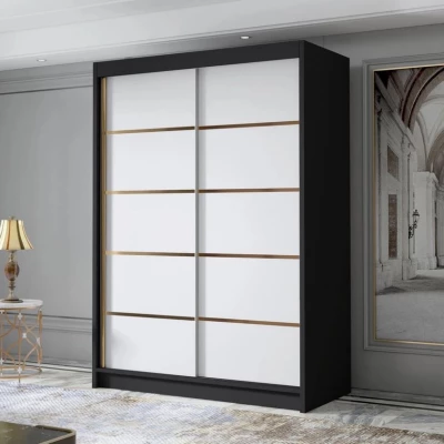Keskeny gardrób 120 cm STOWEL - fekete / fehér