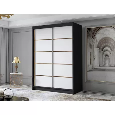 Keskeny gardrób 120 cm STOWEL - fekete / fehér