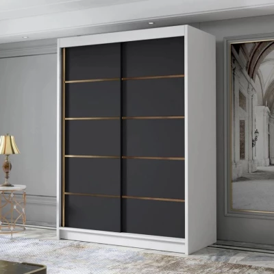Keskeny gardrób 120 cm STOWEL - fehér / fekete