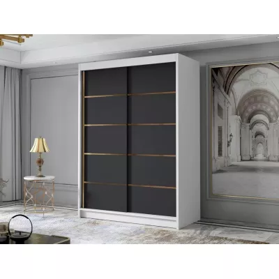 Keskeny gardrób 120 cm STOWEL - fehér / fekete