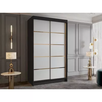 Magas gardrób 100 cm SINTON - fekete / fehér