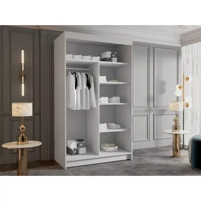 Keskeny gardrób 100 cm tükörrel SINTON - fekete / fehér