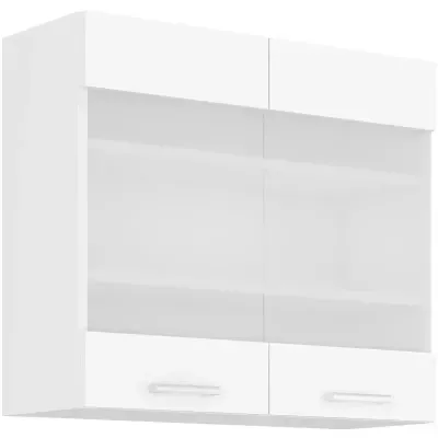 EDISA felső vitrines szekrény - szélesség 80 cm, fehér