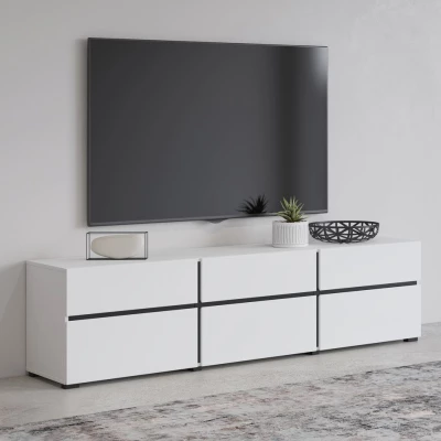 TV-állvány GLENROSE - fehér / fekete