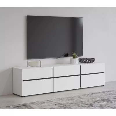 TV-állvány GLENROSE - fehér / fekete