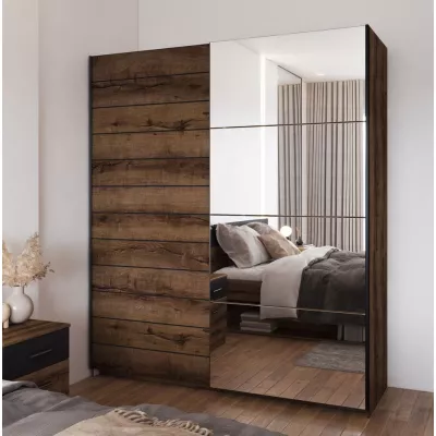 Tükrös gardrób 181 cm CROWEL - kolostori tölgy / fekete
