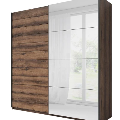 Tükrös gardrób 181 cm CROWEL - kolostori tölgy / fekete