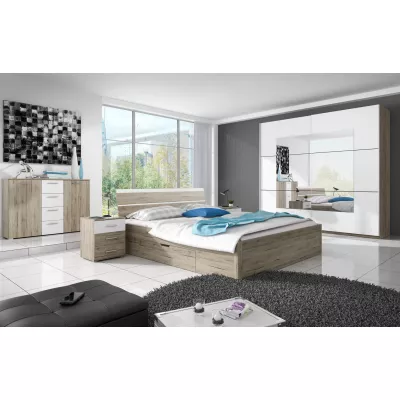 Tükrös gardrób 181 cm CROWEL - san remo tölgy / fehér