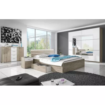 Tükrös gardrób 181 cm CROWEL - san remo tölgy / fehér