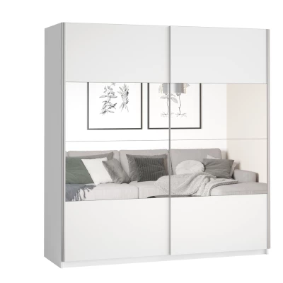 Tükrös gardrób 221 cm CROWEL - fehér