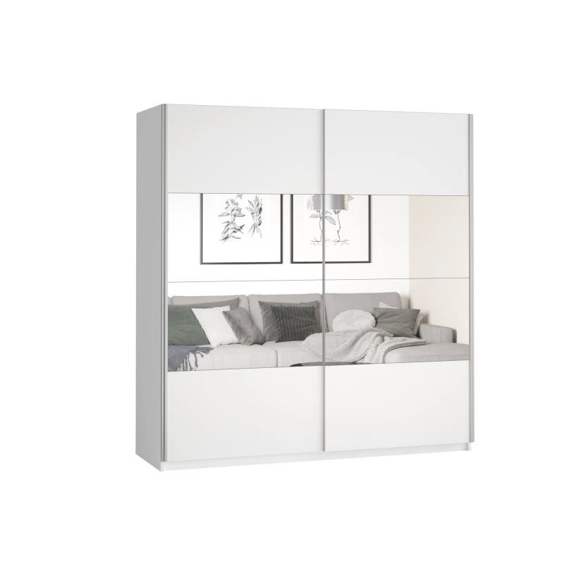 Tükrös gardrób 221 cm CROWEL - fehér