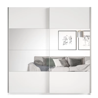 Tükrös gardrób 221 cm CROWEL - fehér