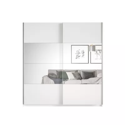 Tükrös gardrób 221 cm CROWEL - fehér