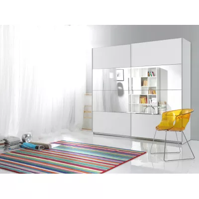 Tükrös gardrób 221 cm CROWEL - fehér
