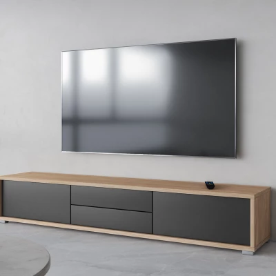 Függő TV állvány fiókokkal IRVING 2 - olajozott tölgy / antracit