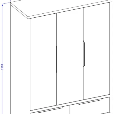 Kombinált gardrób 145 cm BULLARD - wotan tölgyfa