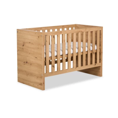 Gyermekágy 60x120 ALABANA korláttal - tölgyfa