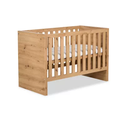 Gyermekágy 60x120 ALABANA korláttal - tölgyfa