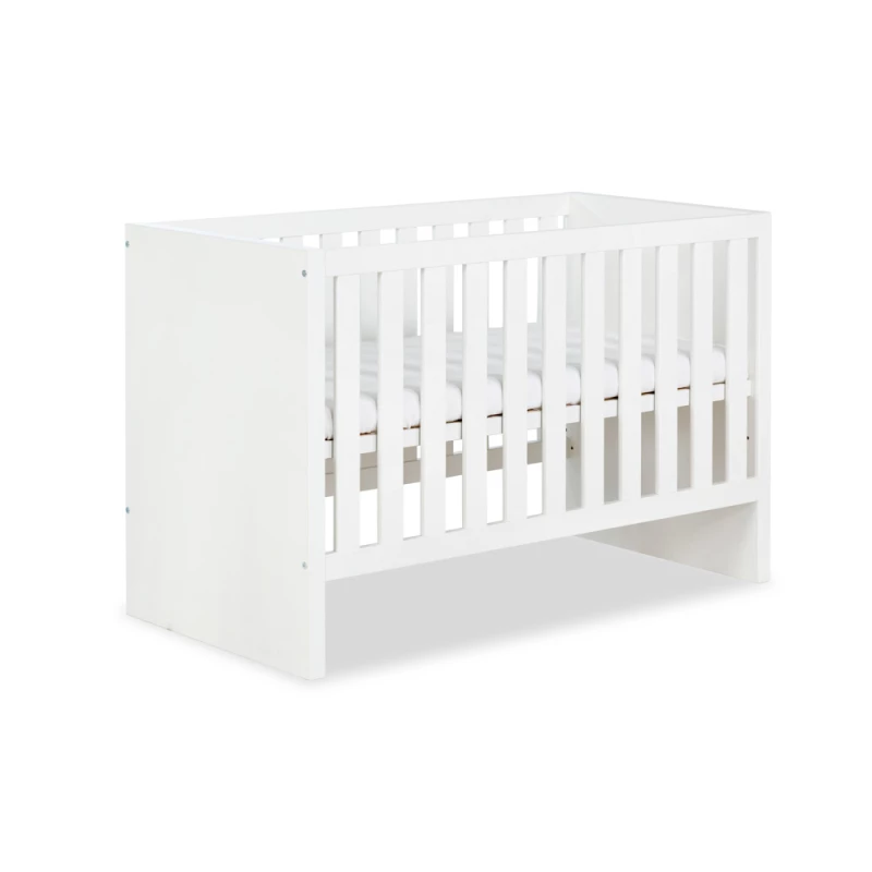 Rácsos kiságy 60x120 ALABANA korláttal - fehér