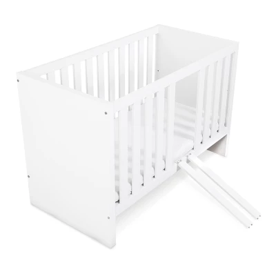 Rácsos kiságy 60x120 ALABANA korláttal - fehér