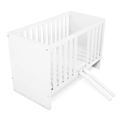 Rácsos kiságy 60x120 ALABANA korláttal - fehér