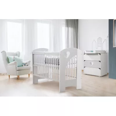 Gyermekágy 60x120 NADIA - fehér / szürke