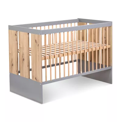 Rácsos kiságy 60x120 MALALA - szürke / tölgy