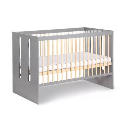 Rácsos kiságy 60x120 MALALA - szürke / fenyő