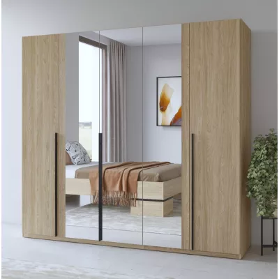 Szekrény tükörrel 226 cm CLYDE - olajozott tölgy