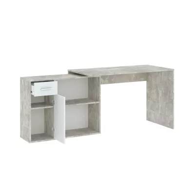 WESLACO sarok íróasztal - beton / fehér