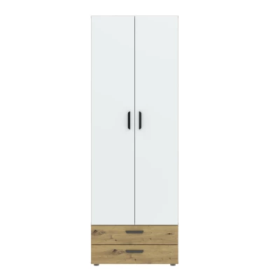 Kétajtós szekrény 74 cm fiókokkal RICHLAND - artisan tölgyfa