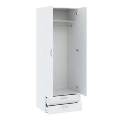 Kétajtós szekrény 74 cm fiókokkal RICHLAND - fehér