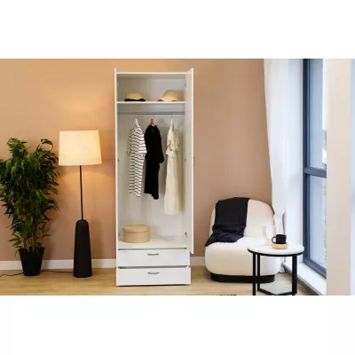 Kétajtós szekrény 74 cm fiókokkal RICHLAND - fehér