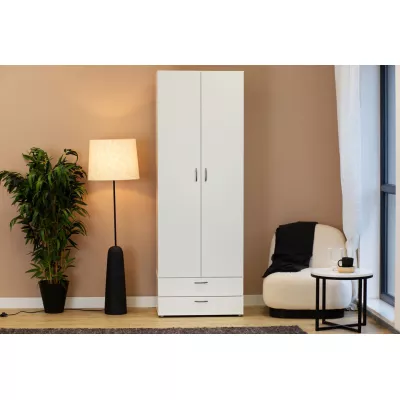 Kétajtós szekrény 74 cm fiókokkal RICHLAND - fehér