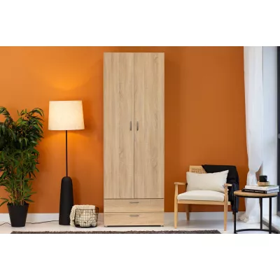 Kétajtós szekrény 74 cm fiókokkal RICHLAND - sonoma tölgyfa