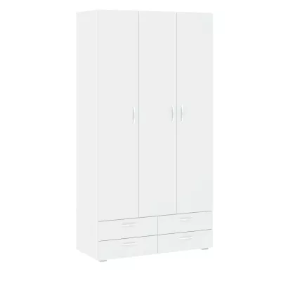 Háromajtós szekrény 111 cm fiókokkal RICHLAND - fehér