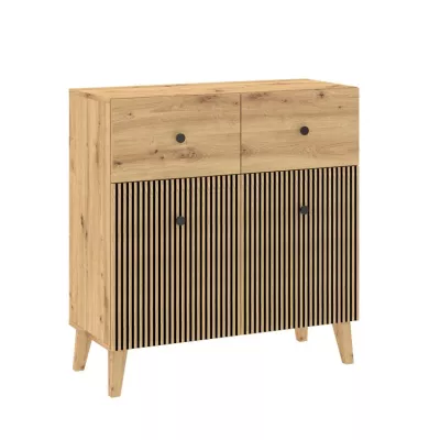 Fiókos komód ajtókkal és fiókokkal HEWITT - artisan tölgyfa