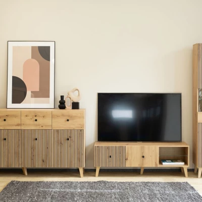 HEWITT TV állvány - artisan tölgyfa