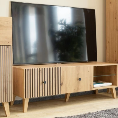 HEWITT TV állvány - artisan tölgyfa