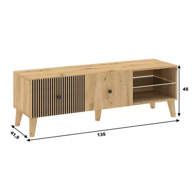HEWITT TV állvány - artisan tölgyfa