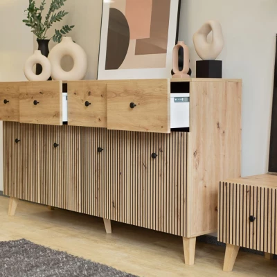 Nagy kombinált fiókos komód HEWITT - artisan tölgyfa