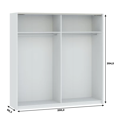 Gardrób 200 cm RANDLER - fehér / antracit
