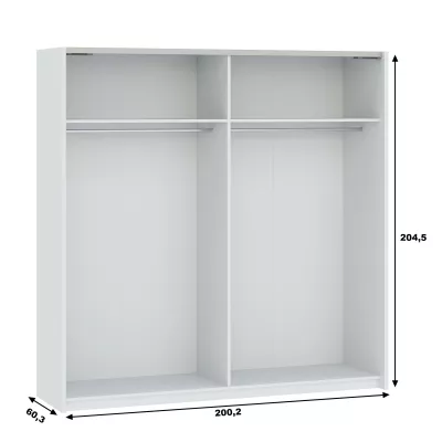Gardrób 200 cm RANDLER - fehér / antracit